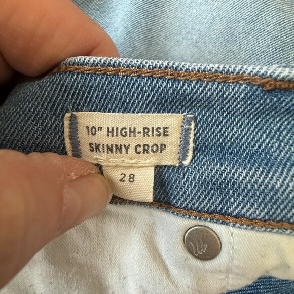 Women's 28 Madewell 10" High-Rise Skinny Crop Jeans Light Wash Distressing - Picture 6 of 10